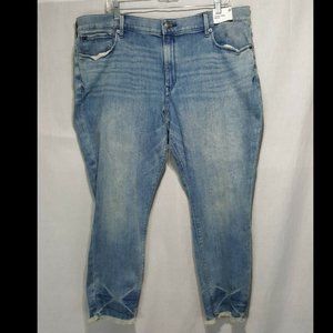 NEW Express Mid Rise Stretch Cropped Raw Hem Legging Jeans Sz 18